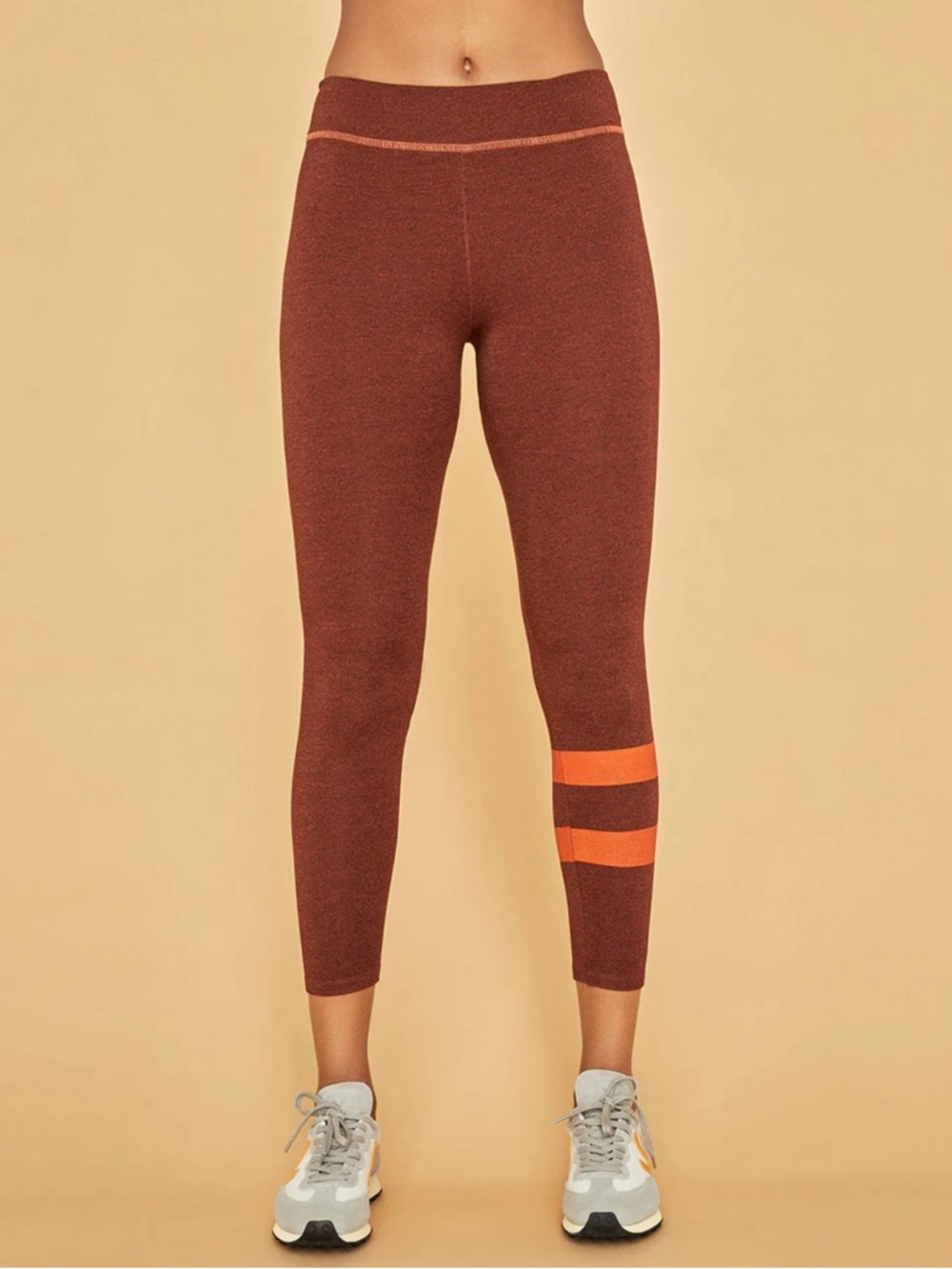 Sundry Warm Rust Orange stripe yoga leggings sz 0 XS